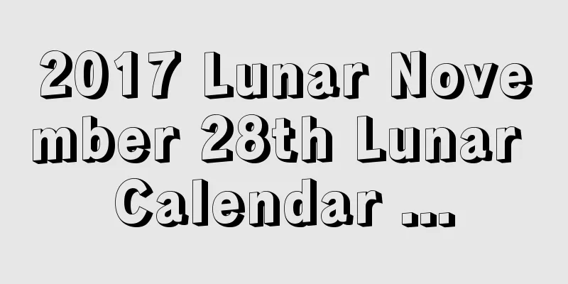 2017 Lunar November 28th Lunar Calendar ...