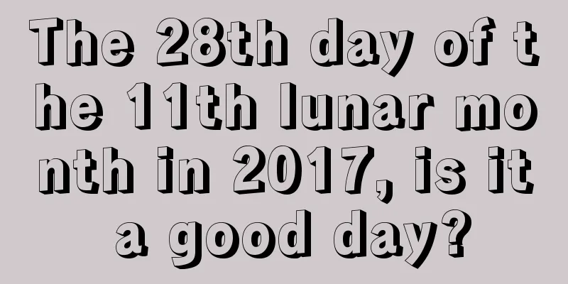 The 28th day of the 11th lunar month in 2017, is it a good day?