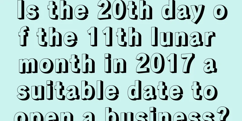 Is the 20th day of the 11th lunar month in 2017 a suitable date to open a business?