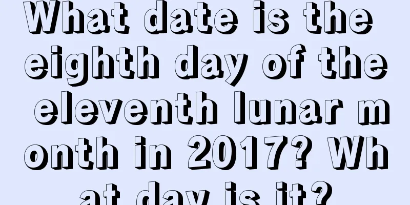 What date is the eighth day of the eleventh lunar month in 2017? What day is it?