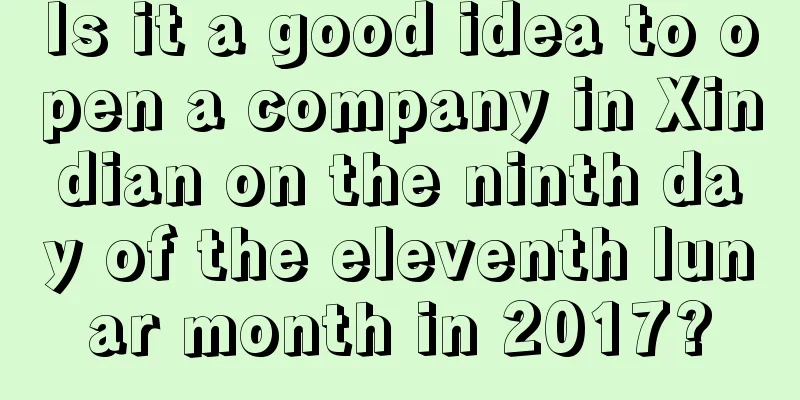 Is it a good idea to open a company in Xindian on the ninth day of the eleventh lunar month in 2017?