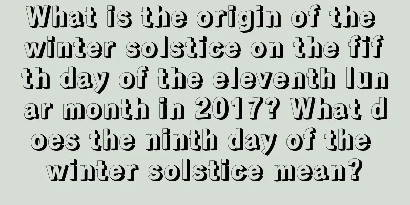 What is the origin of the winter solstice on the fifth day of the eleventh lunar month in 2017? What does the ninth day of the winter solstice mean?