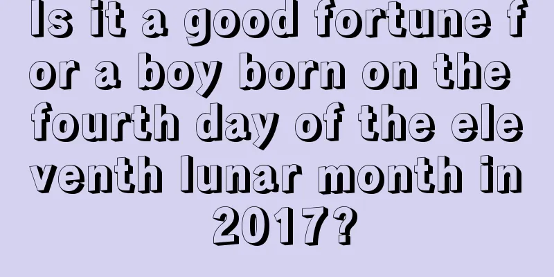 Is it a good fortune for a boy born on the fourth day of the eleventh lunar month in 2017?