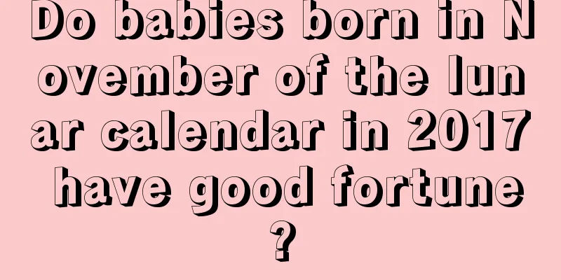 Do babies born in November of the lunar calendar in 2017 have good fortune?