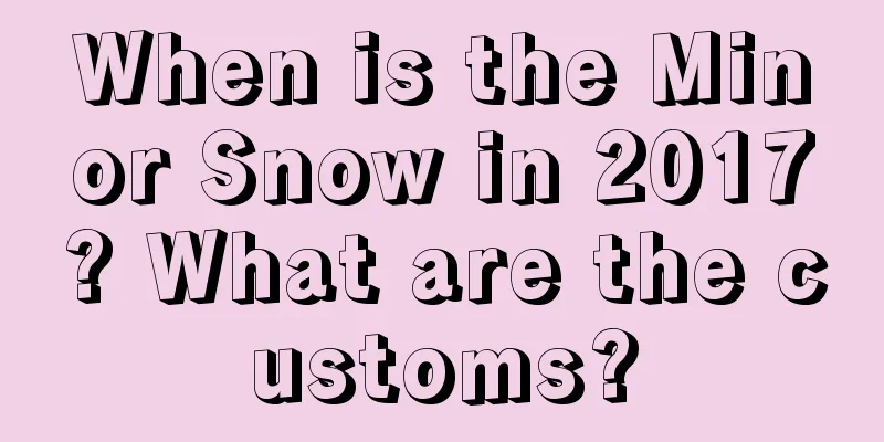 When is the Minor Snow in 2017? What are the customs?