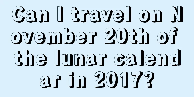 Can I travel on November 20th of the lunar calendar in 2017?