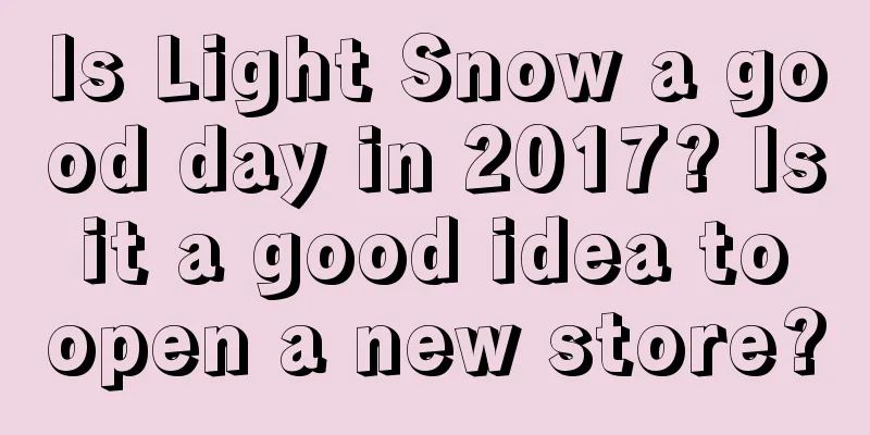 Is Light Snow a good day in 2017? Is it a good idea to open a new store?