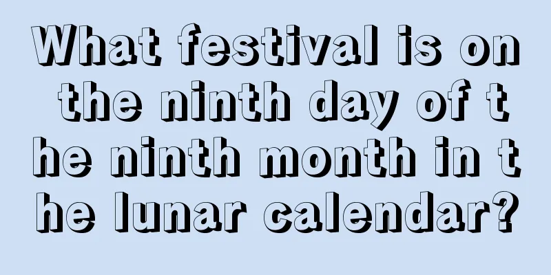 What festival is on the ninth day of the ninth month in the lunar calendar?