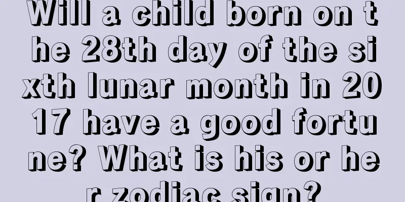 Will a child born on the 28th day of the sixth lunar month in 2017 have a good fortune? What is his or her zodiac sign?