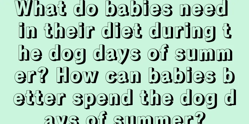 What do babies need in their diet during the dog days of summer? How can babies better spend the dog days of summer?