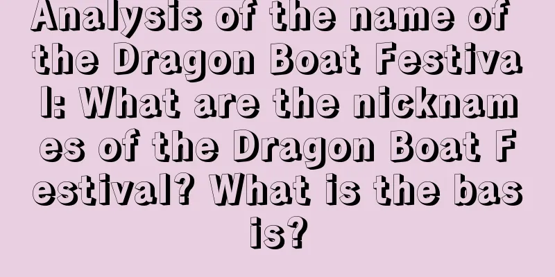 Analysis of the name of the Dragon Boat Festival: What are the nicknames of the Dragon Boat Festival? What is the basis?