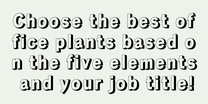 Choose the best office plants based on the five elements and your job title!