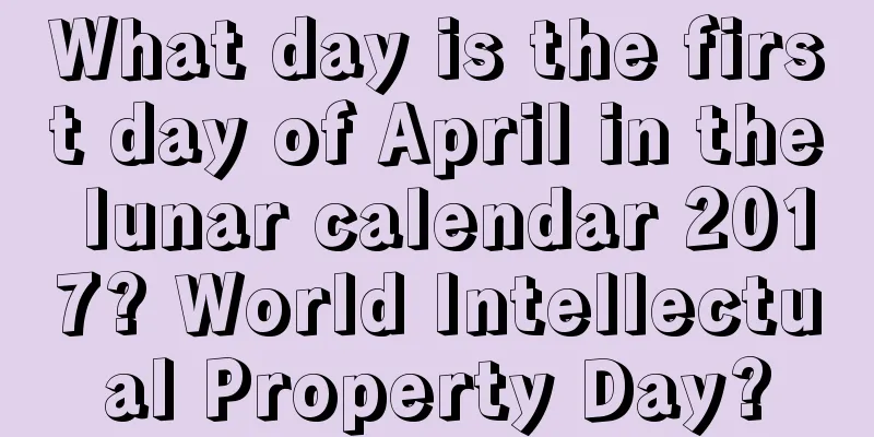 What day is the first day of April in the lunar calendar 2017? World Intellectual Property Day?