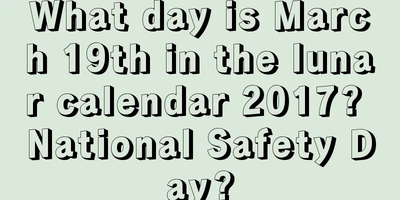 What day is March 19th in the lunar calendar 2017? National Safety Day?