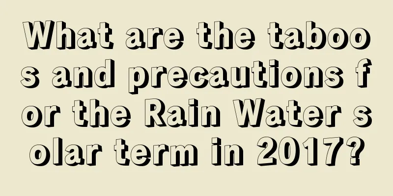 What are the taboos and precautions for the Rain Water solar term in 2017?