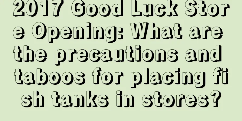 2017 Good Luck Store Opening: What are the precautions and taboos for placing fish tanks in stores?