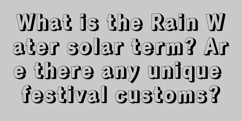 What is the Rain Water solar term? Are there any unique festival customs?