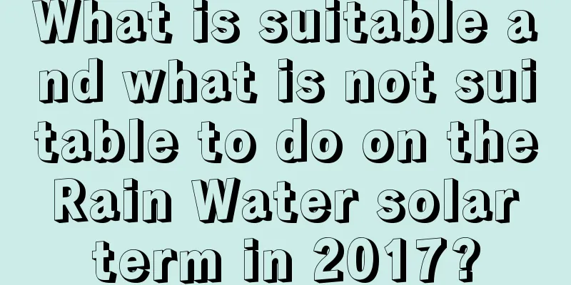 What is suitable and what is not suitable to do on the Rain Water solar term in 2017?