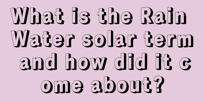 What is the Rain Water solar term and how did it come about?