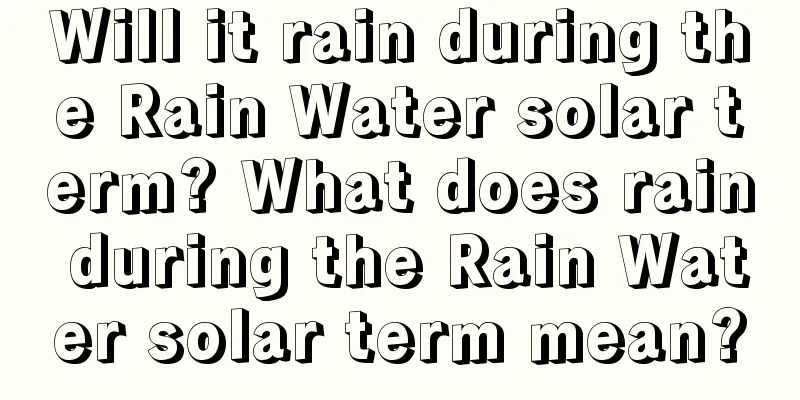 Will it rain during the Rain Water solar term? What does rain during the Rain Water solar term mean?