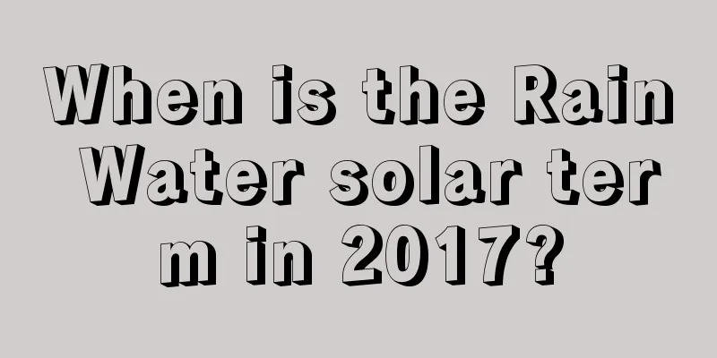 When is the Rain Water solar term in 2017?