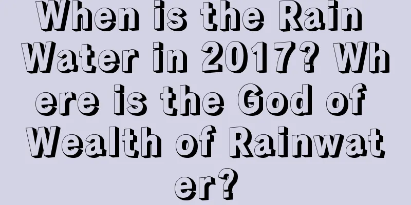 When is the Rain Water in 2017? Where is the God of Wealth of Rainwater?