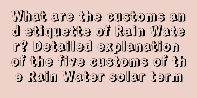 What are the customs and etiquette of Rain Water? Detailed explanation of the five customs of the Rain Water solar term