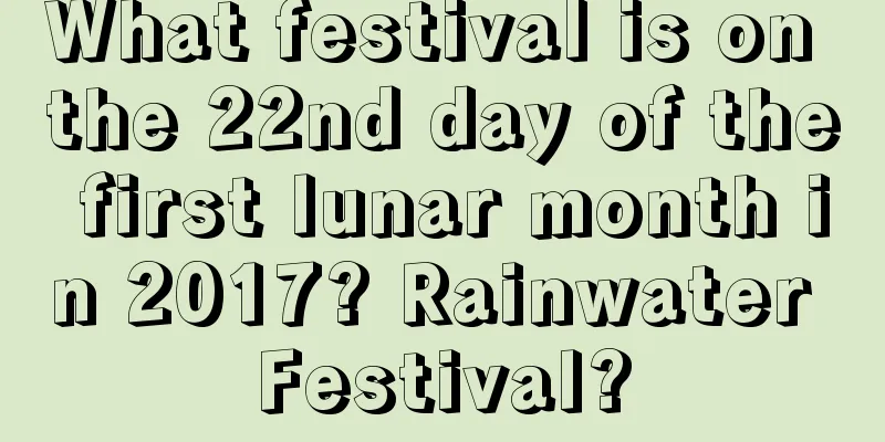 What festival is on the 22nd day of the first lunar month in 2017? Rainwater Festival?