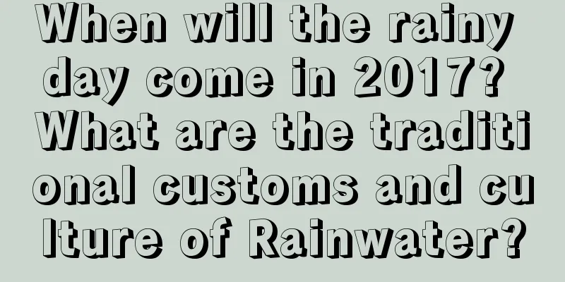 When will the rainy day come in 2017? What are the traditional customs and culture of Rainwater?