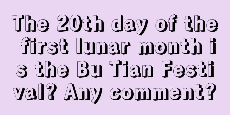 The 20th day of the first lunar month is the Bu Tian Festival? Any comment?