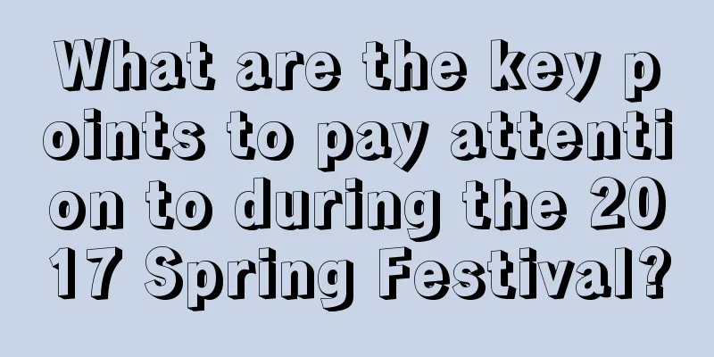 What are the key points to pay attention to during the 2017 Spring Festival?
