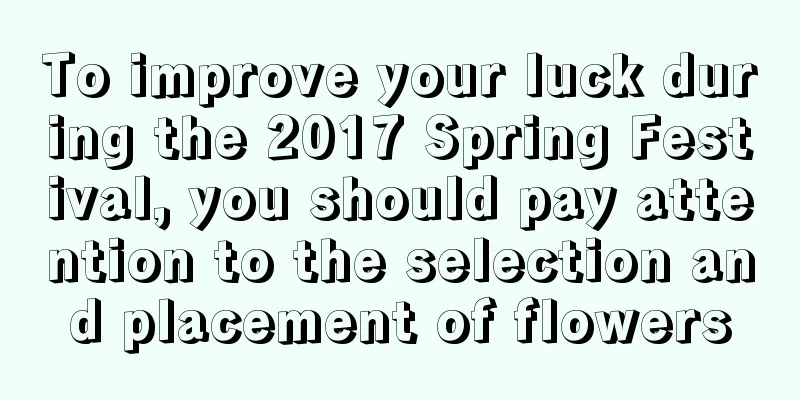 To improve your luck during the 2017 Spring Festival, you should pay attention to the selection and placement of flowers