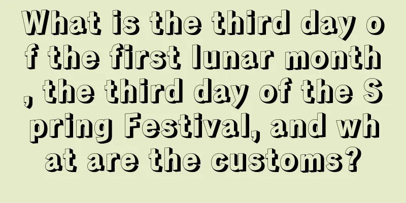 What is the third day of the first lunar month, the third day of the Spring Festival, and what are the customs?