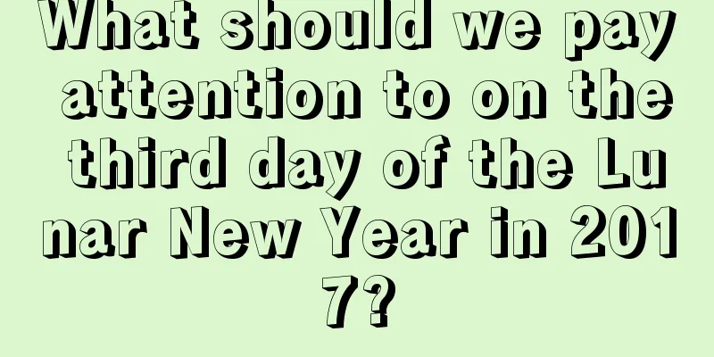 What should we pay attention to on the third day of the Lunar New Year in 2017?