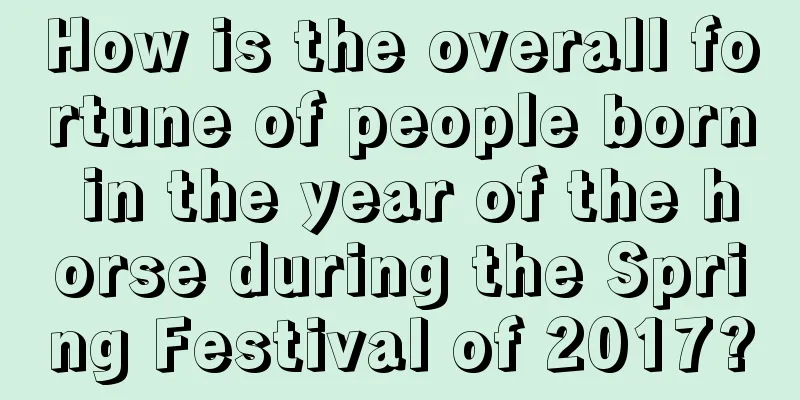 How is the overall fortune of people born in the year of the horse during the Spring Festival of 2017?