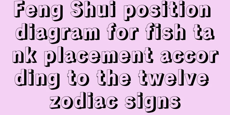 Feng Shui position diagram for fish tank placement according to the twelve zodiac signs