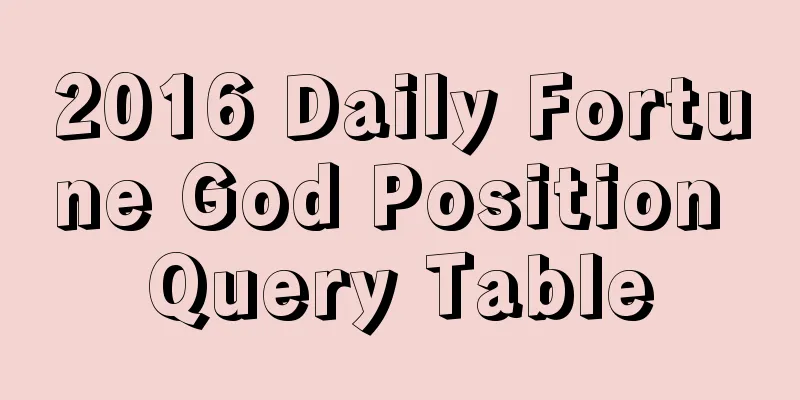 2016 Daily Fortune God Position Query Table