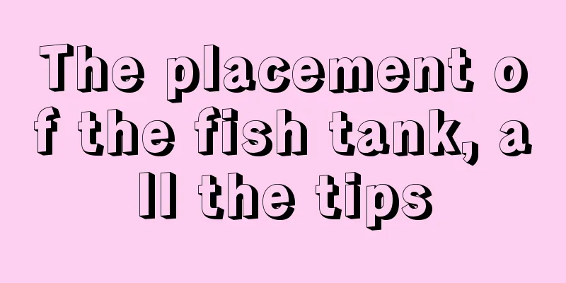 The placement of the fish tank, all the tips